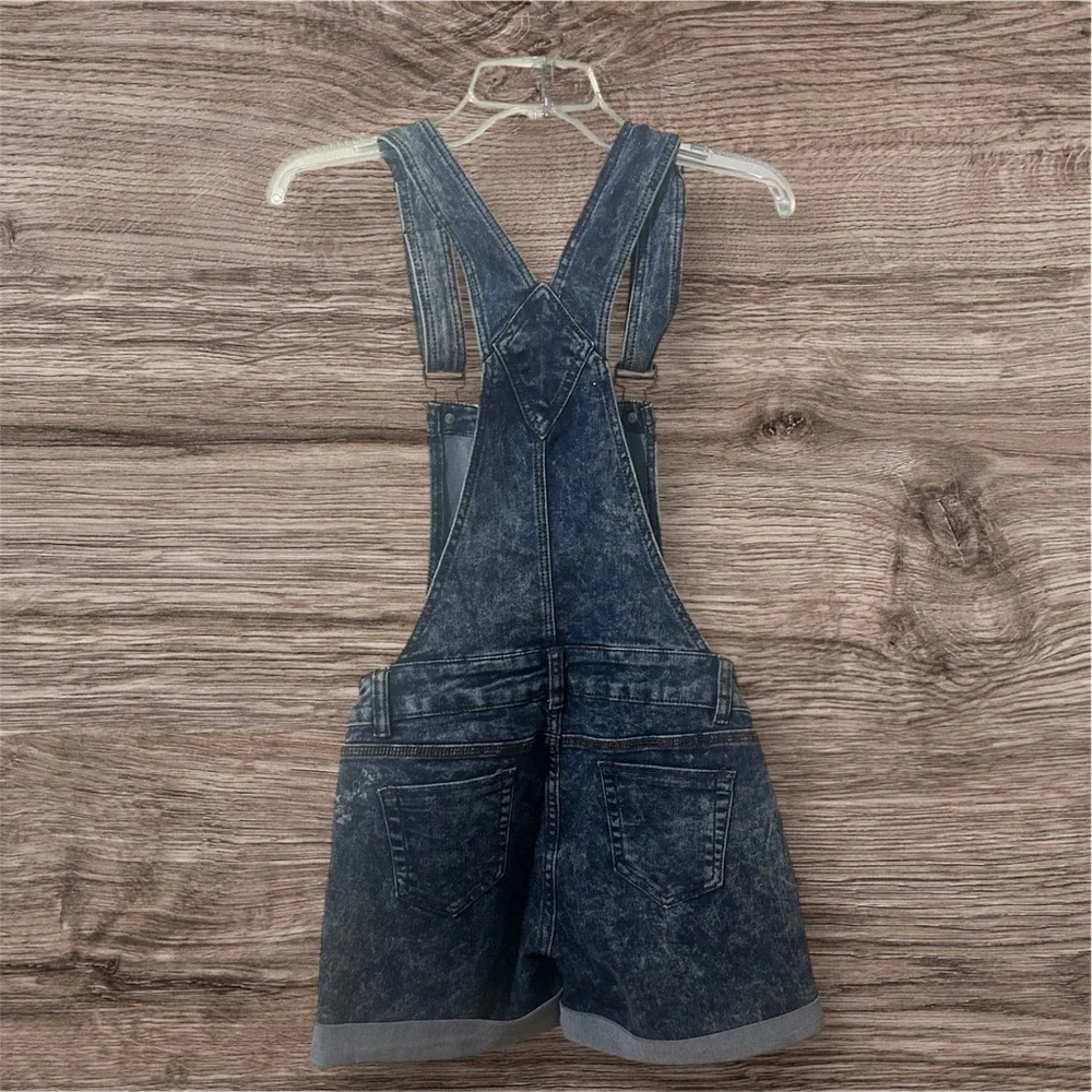 Chocolate Women's Distressed Jean Shorts Overalls